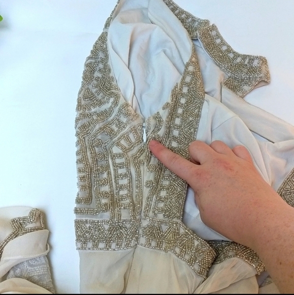 Mara Hoffman Athena beaded silk chiffon gown 0 wedding bohemian - Picture 10 of 16